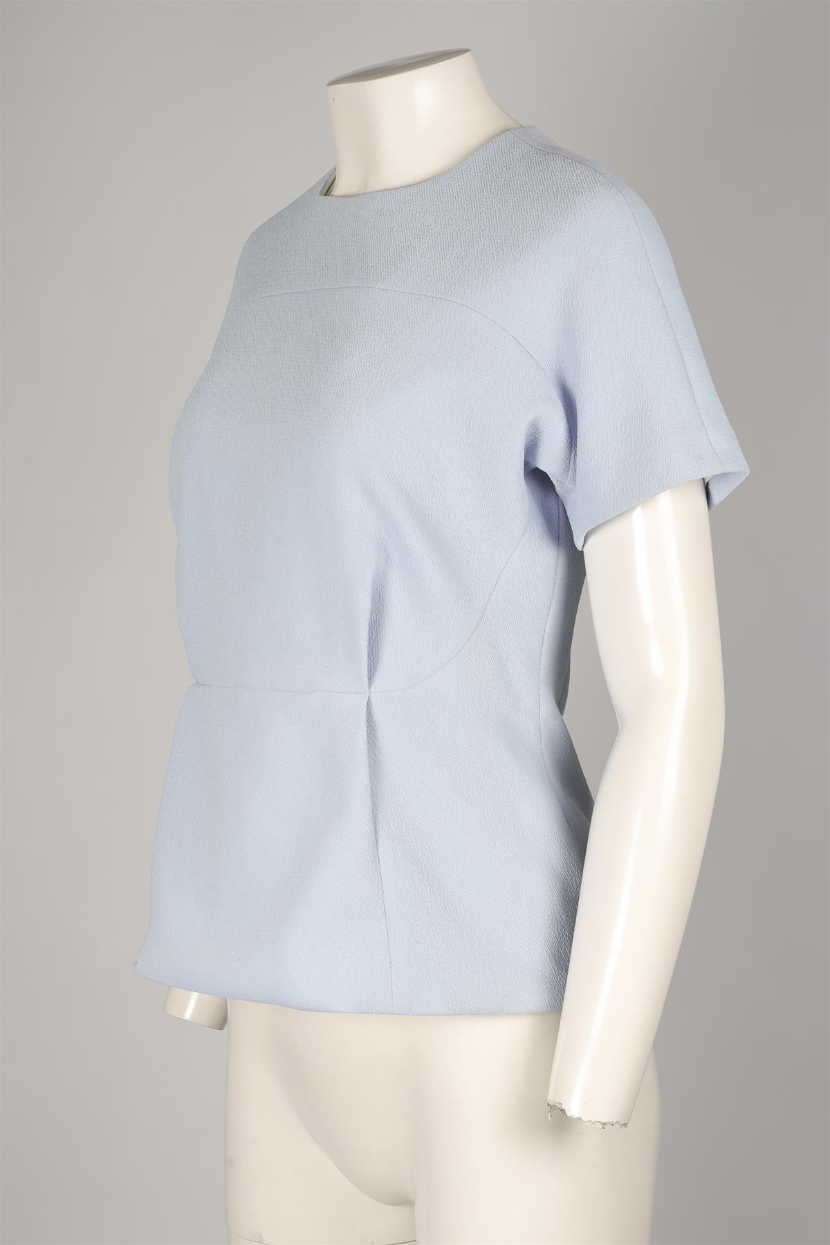 EMILIA WICKSTEAD BLUE CREPE TOP UK 12