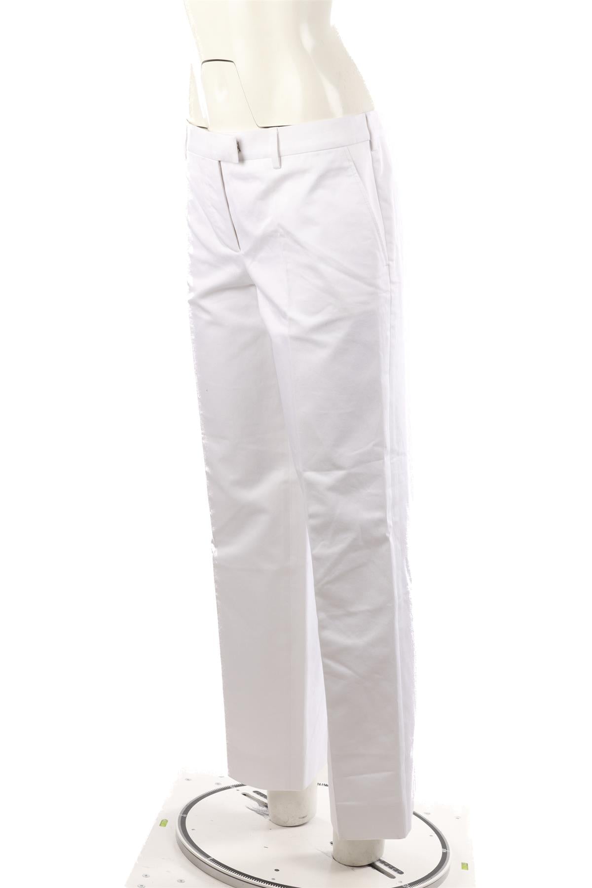 MIU MIU WHITE COTTON STRAIGHT LEG PANTS IT 42 UK 10