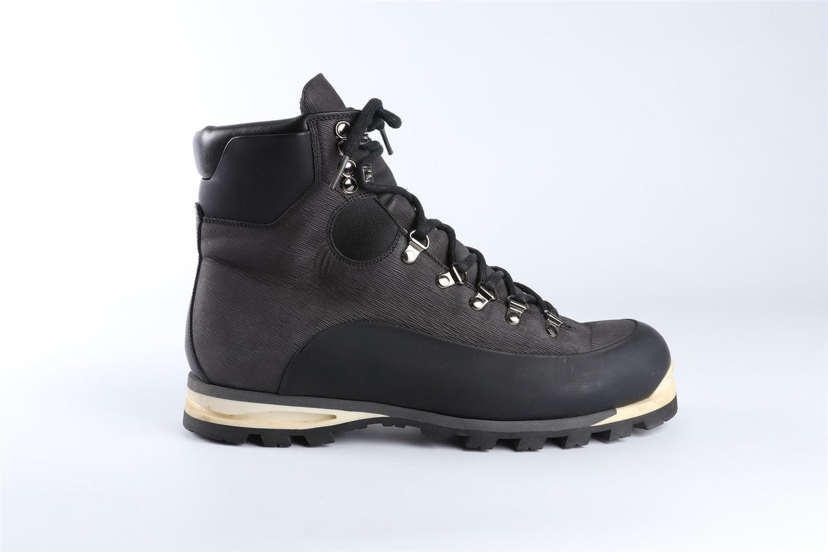 LOUIS VUITTON BLACK MEN'S ALPINIST LEATHER ANKLE BOOTS EU 42.5 UK 8.5 US 9.5