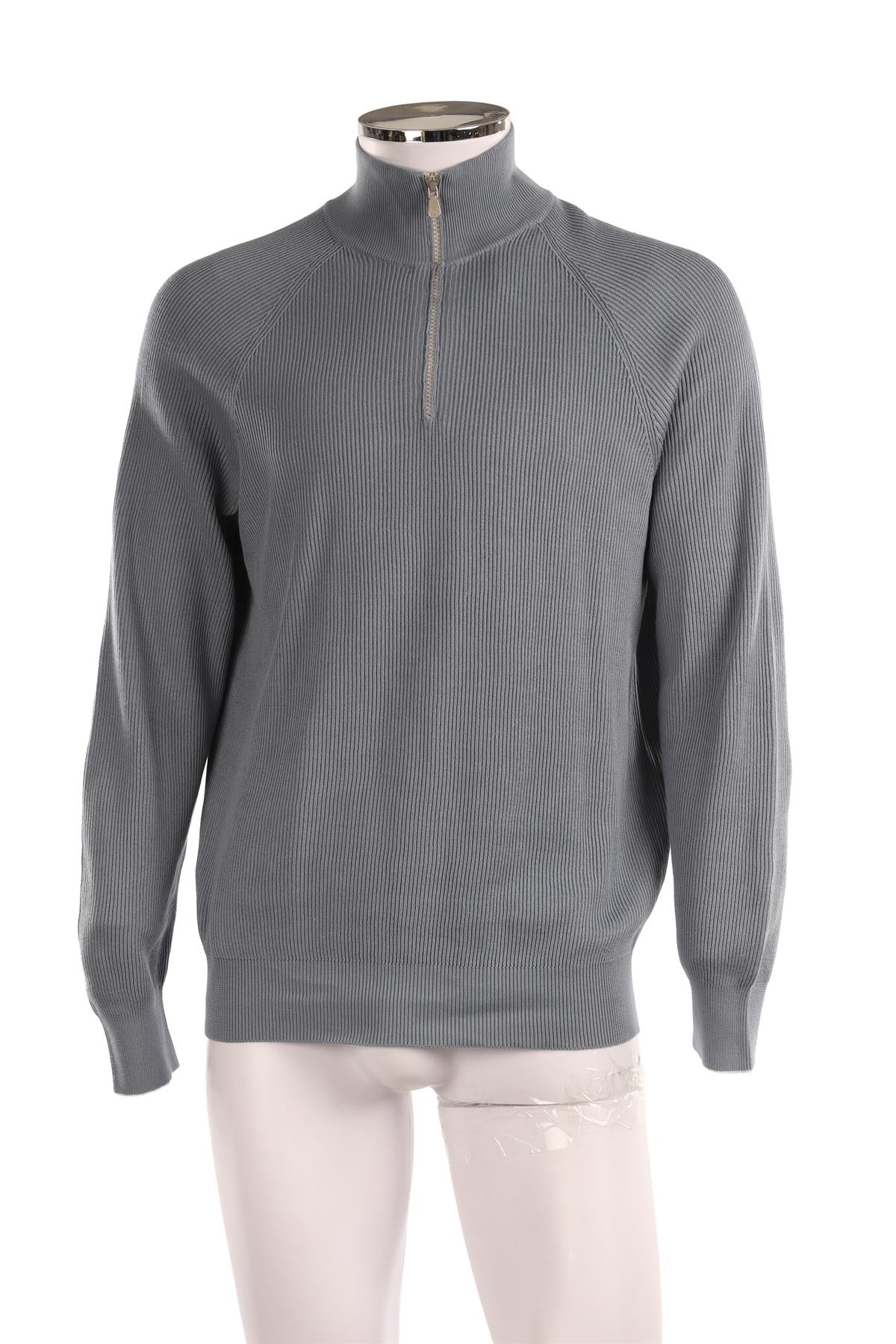 BRUNELLO CUCINELLI BLUE MEN'S COTTON SWEATER IT 50