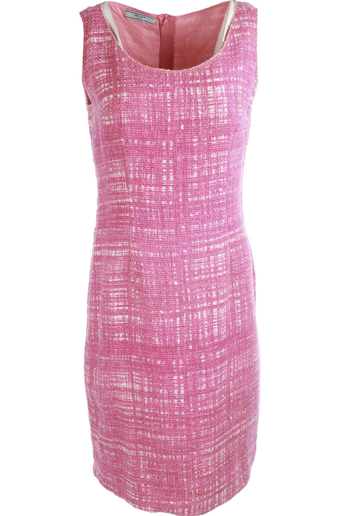 PRADA PINK COTTON MIDI DRESS IT 42 UK 10