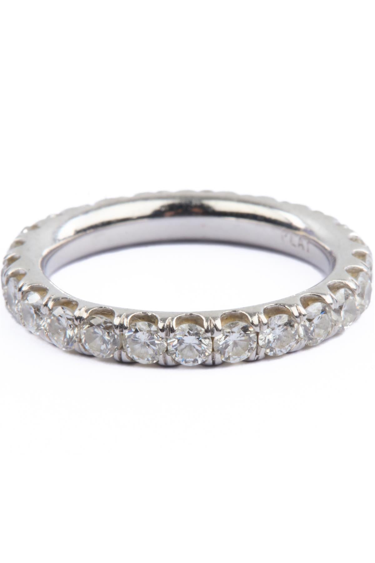 PLATINUM 1.25CTS DIAMOND ETERNITY RING SIZE J