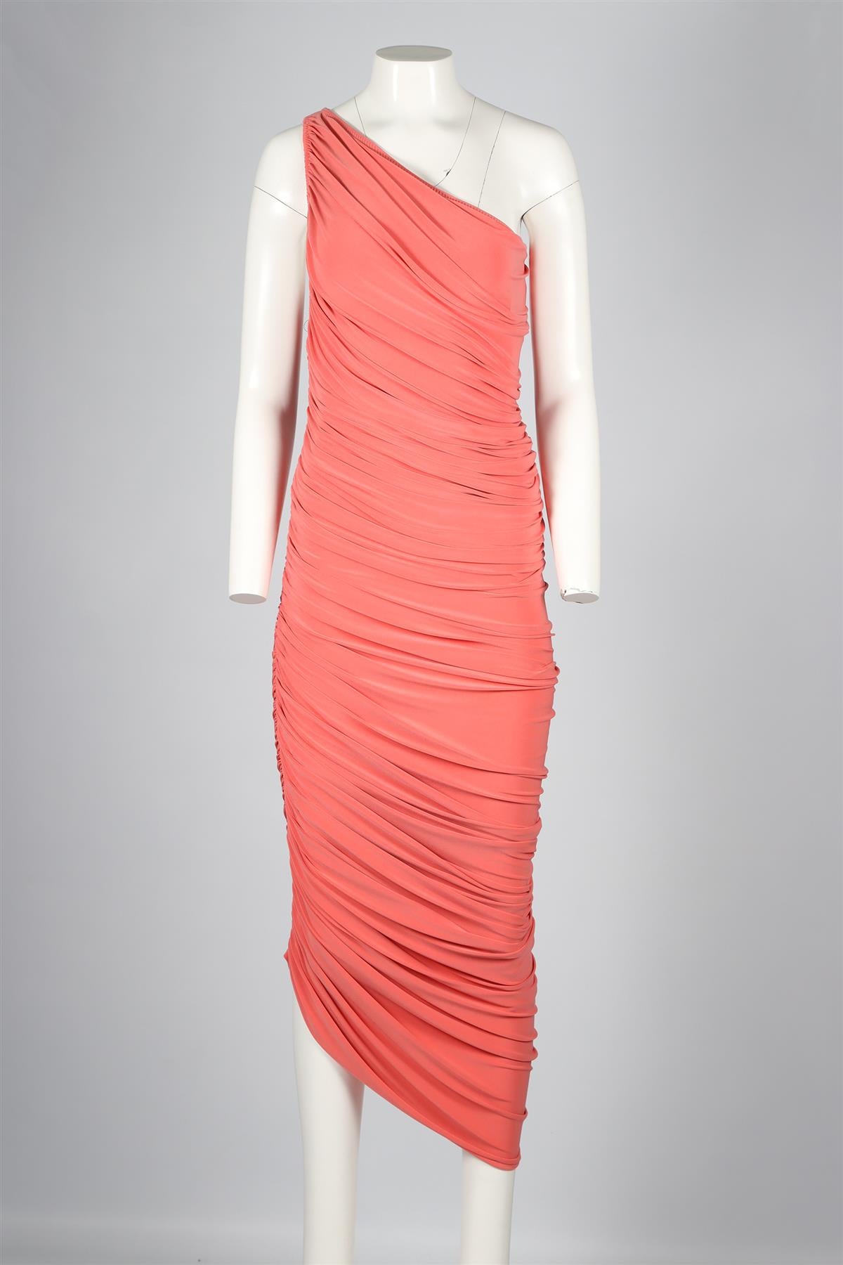 NORMA KAMALI ORANGE JERSEY MIDI DRESS SMALL