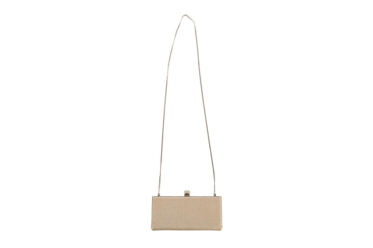 JIMMY CHOO GOLD CANVAS CLUTCH
