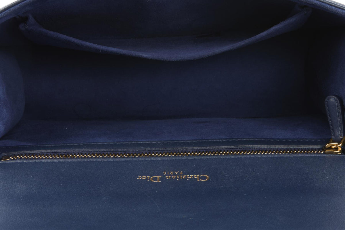 CHRISTIAN DIOR NAVY DIORAMA MEDIUM LEATHER SHOULDER BAG