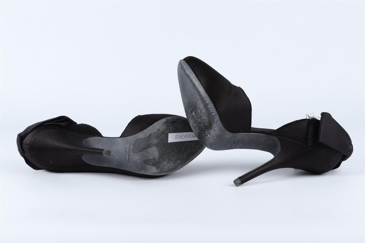 LANVIN BLACK SATIN PUMPS EU 38 UK 5 US 8