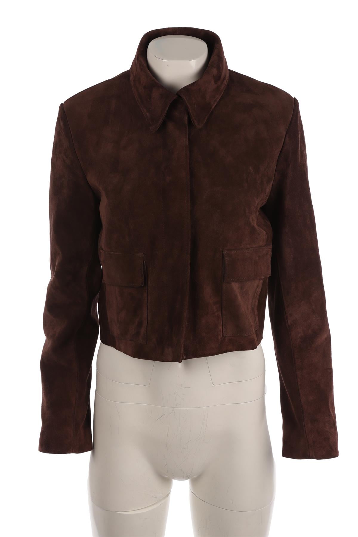 NOUR HAMMOUR BROWN SUEDE JACKET IT 36