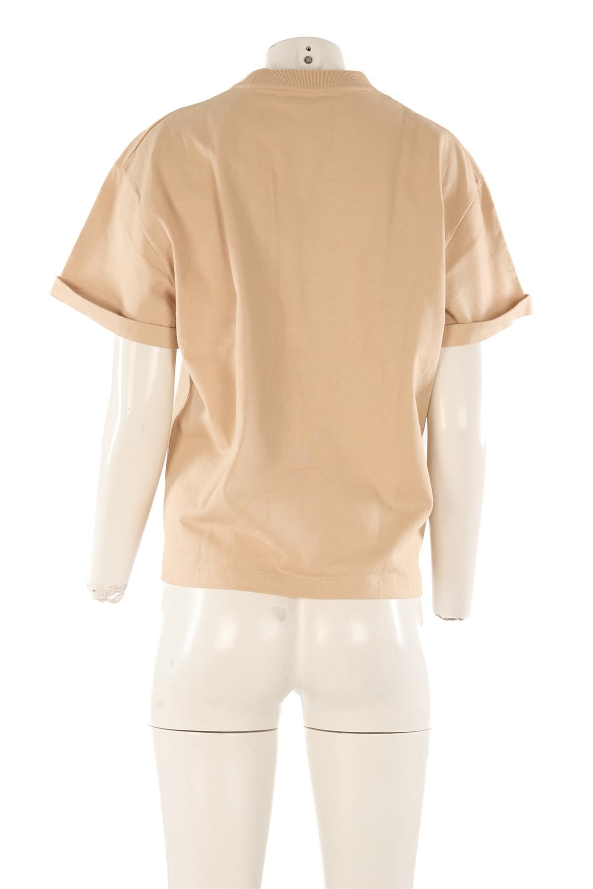JIL SANDER BEIGE COTTON T-SHIRT SMALL