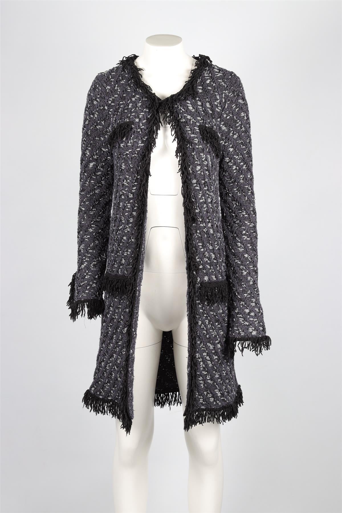 MAJE BLUE WOOL CARDIGAN LARGE