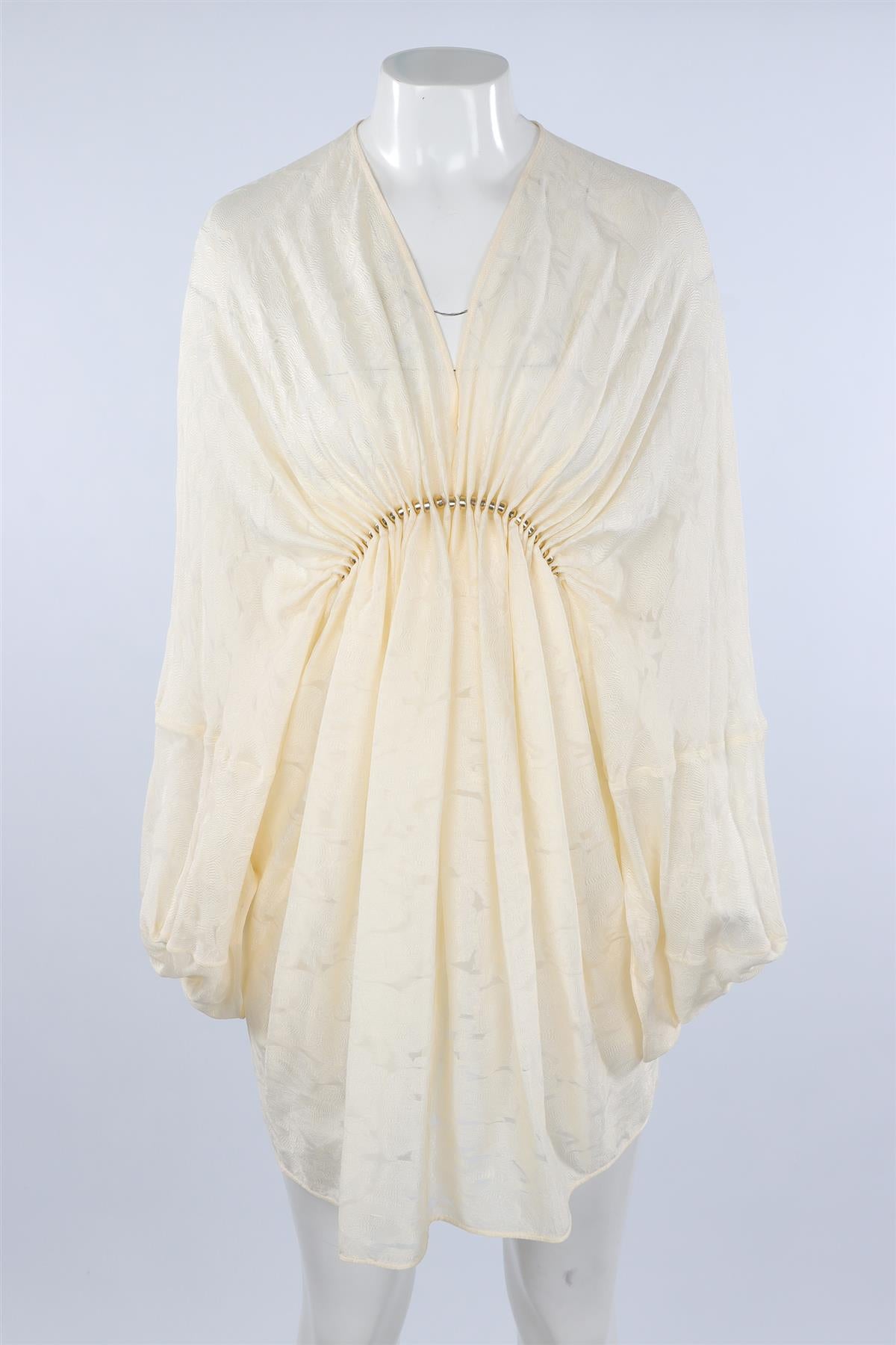 STELLA MCCARTNEY CREAM SILK MINI DRESS IT 34 UK 2