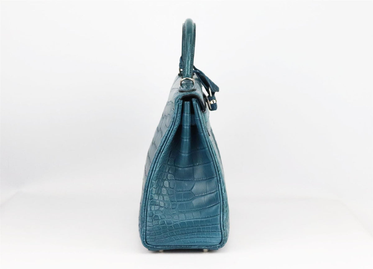 HERMÈS 2015 KELLY 32CM MATTE ALLIGATOR MISSISSIPPIENSIS LEATHER BAG