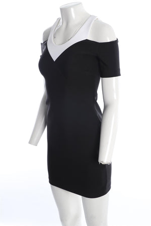 MUGLER BLACK CREPE MINI DRESS IT 38 UK 6