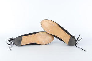 ISABEL MARANT BLACK FABRIC BALLET FLATS EU 41 UK 8 US 11