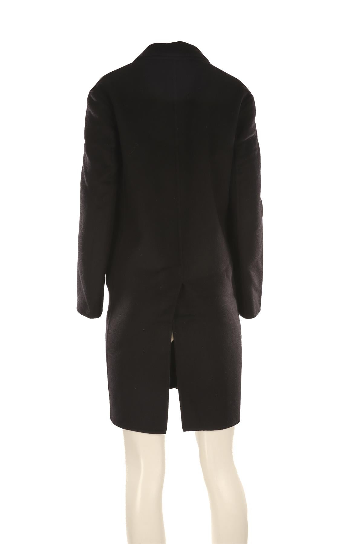 ERMANNO SCERVINO BLACK WOOL COAT IT 38 UK 6
