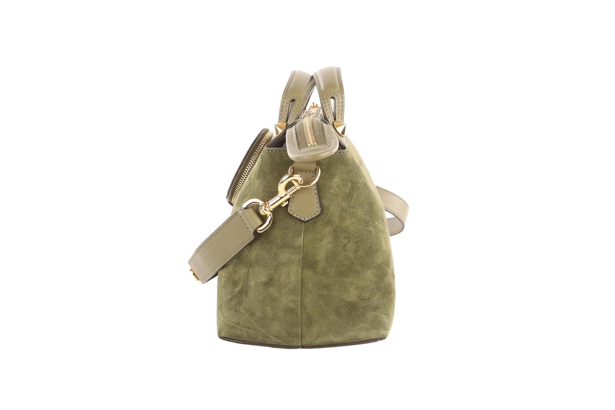 FENDI GREEN BY THE WAY MEDIUM SUEDE SHOULDER BAG