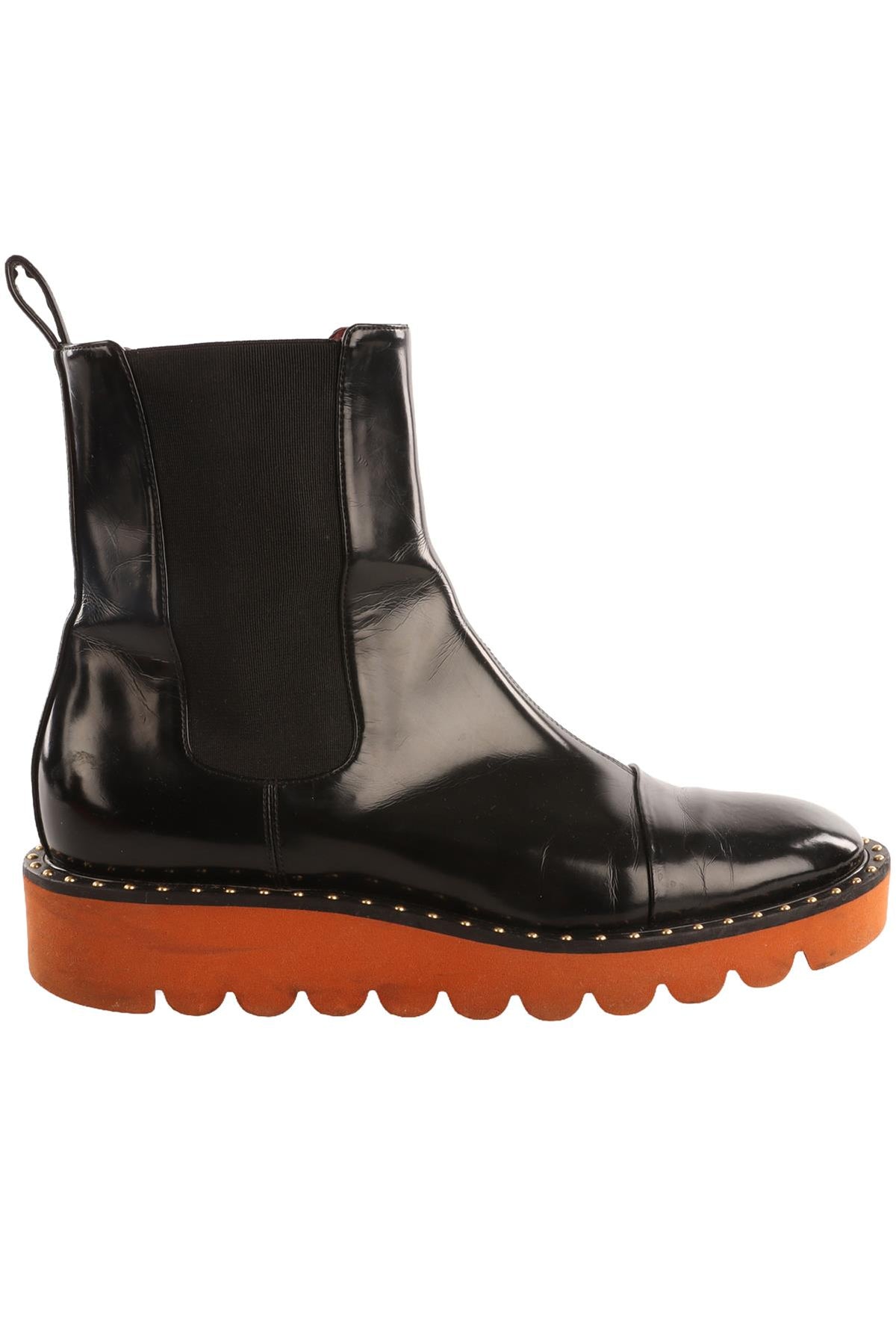 STELLA MCCARTNEY BLACK LEATHER ANKLE BOOTS EU 37.5 UK 4.5 US 7.5