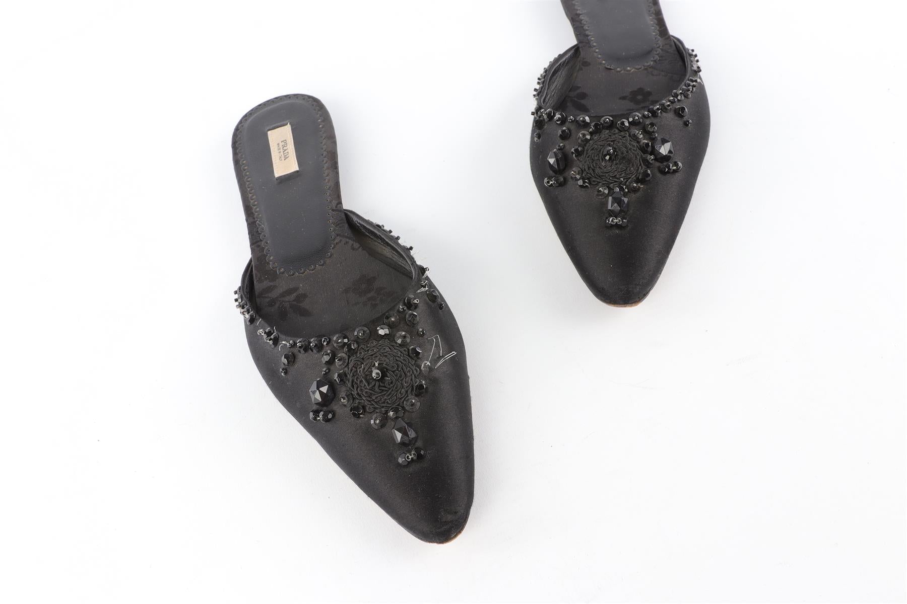 PRADA BLACK SATIN FLATS EU 39 UK 6 US 9