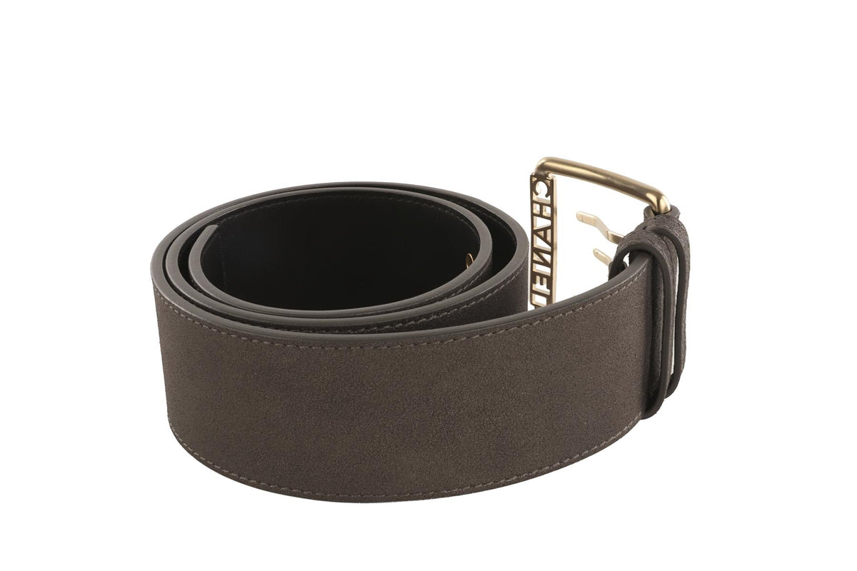 CHANEL GREY 2018 NUBUCK WAIST BELT 80CM