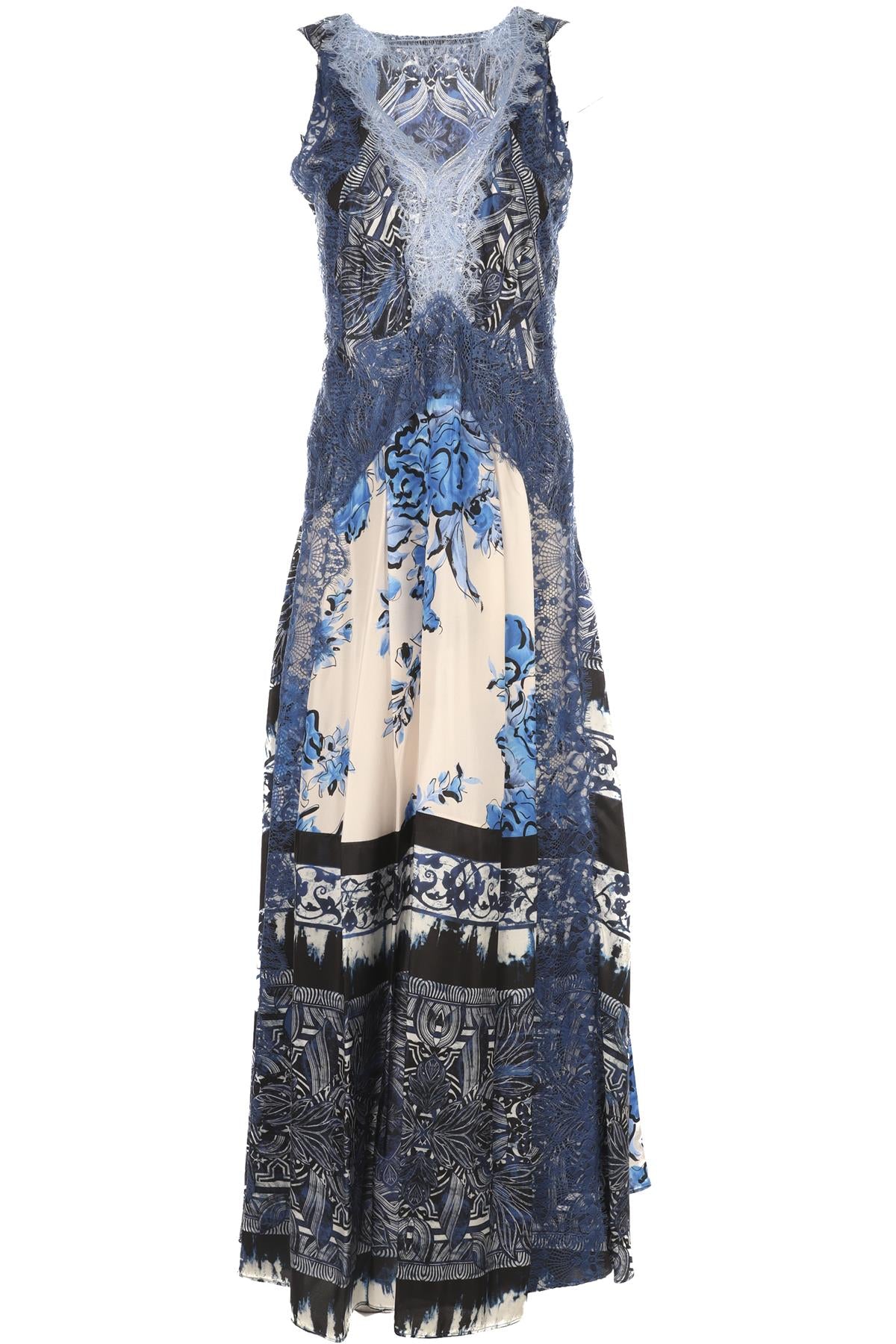 ALBERTA FERRETTI BLUE SILK MAXI DRESS UK 10