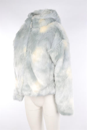 KITH BLUE COTTON FAUX FUR JACKET SMALL