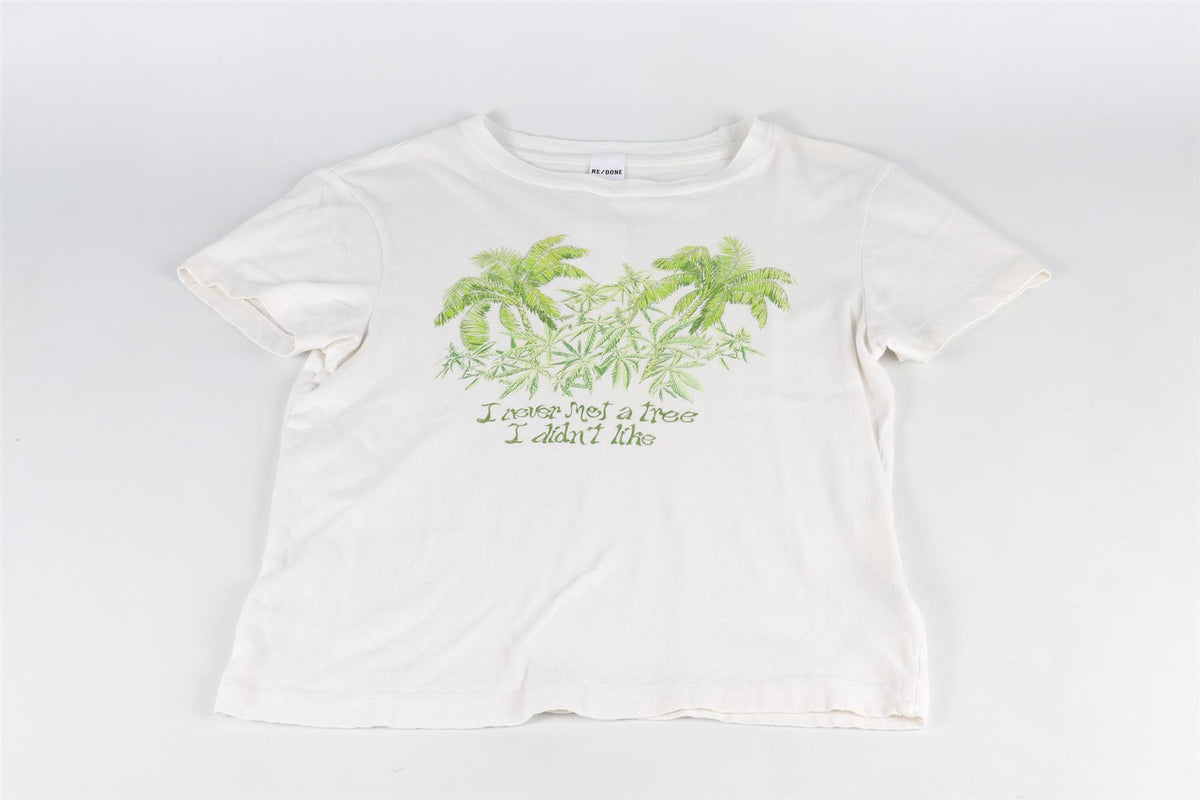 RE/DONE WHITE COTTON T-SHIRT SMALL
