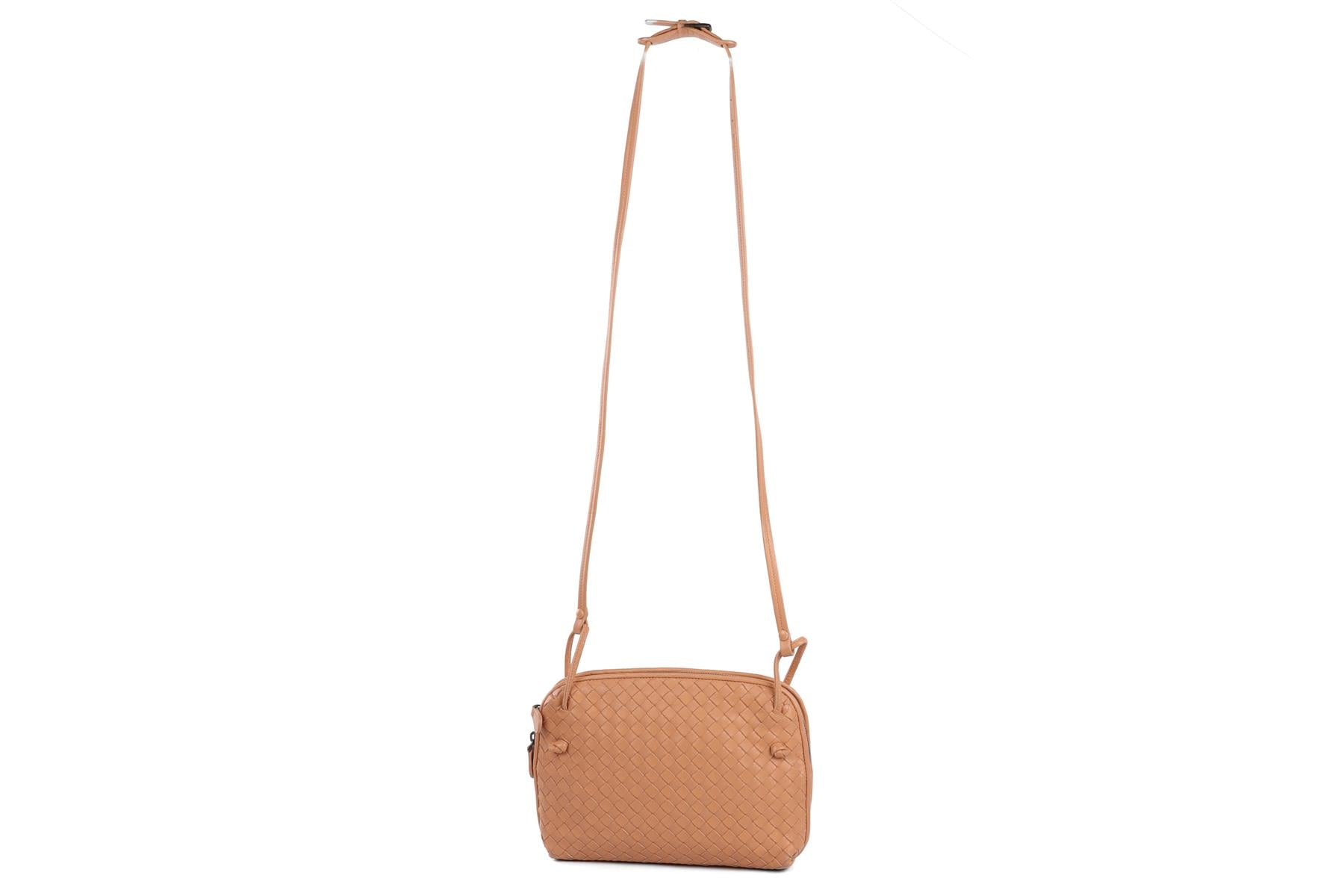 BOTTEGA VENETA BEIGE NODINI INTRECCIATO LEATHER SHOULDER BAG