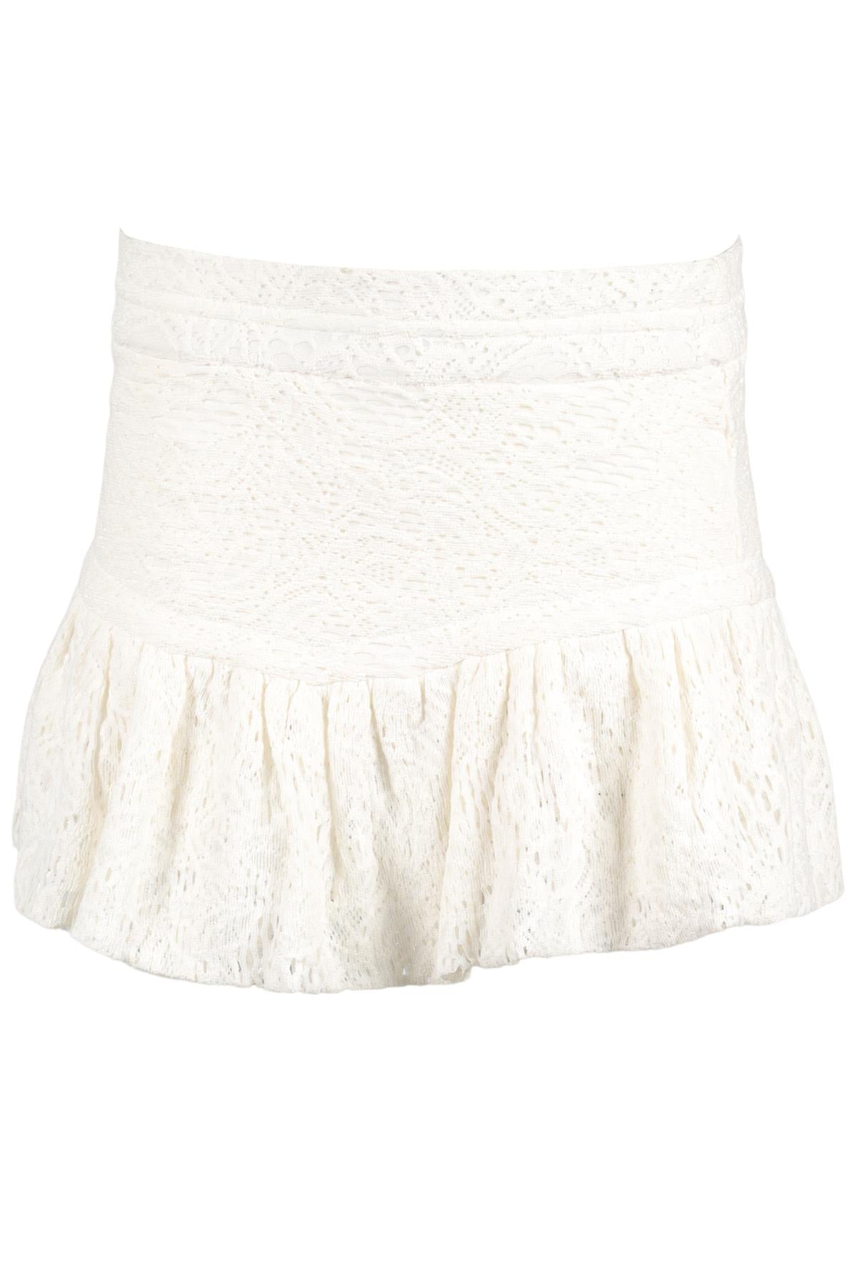 IRO WHITE CROCHET MINI SKIRT FR 36 UK 8