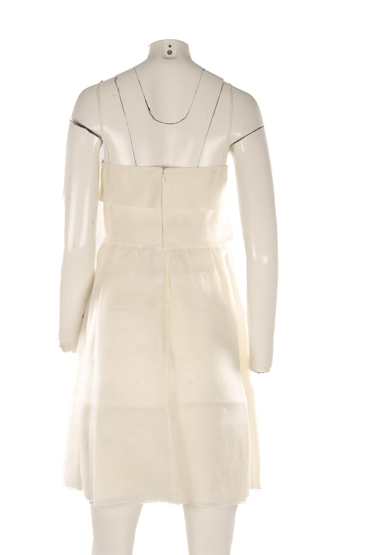 VALENTINO IVORY SILK MIDI DRESS UK 8