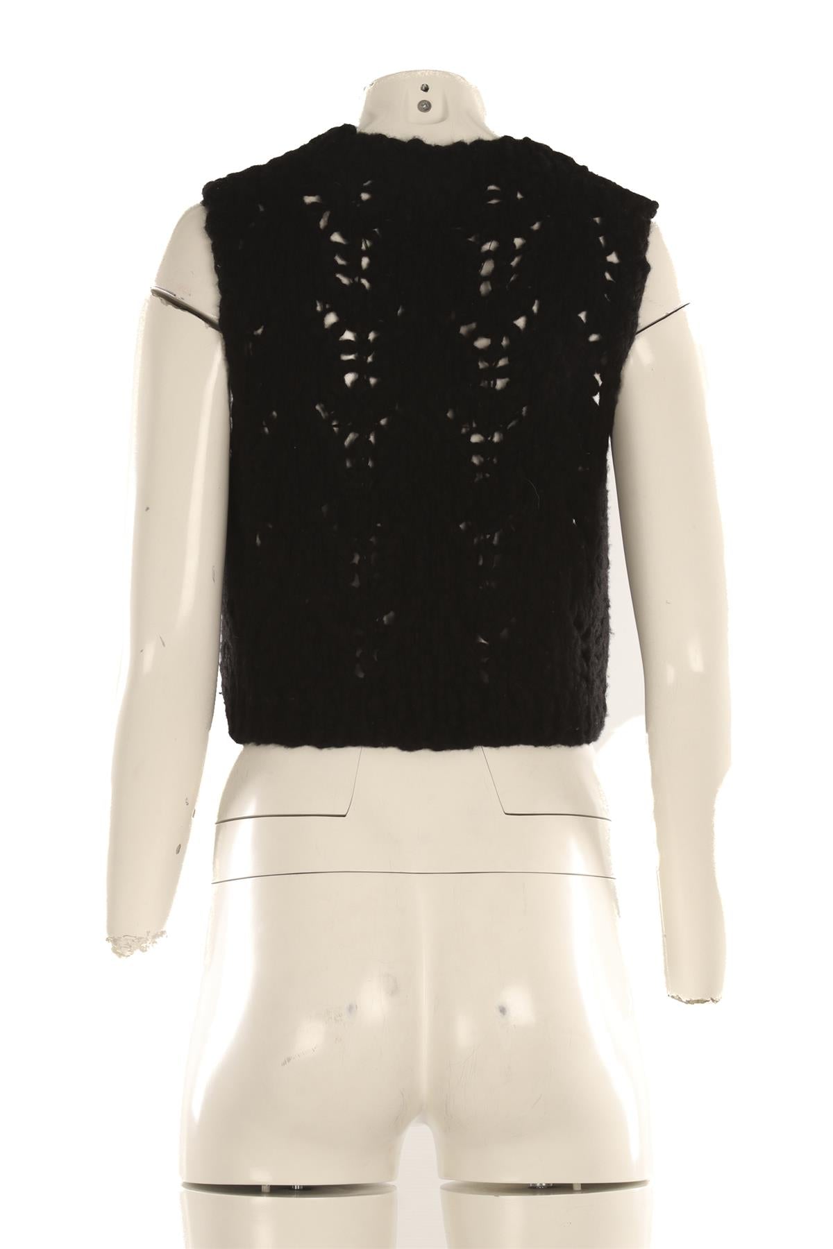 SEA NEW YORK BLACK ALPACA VEST XSMALL