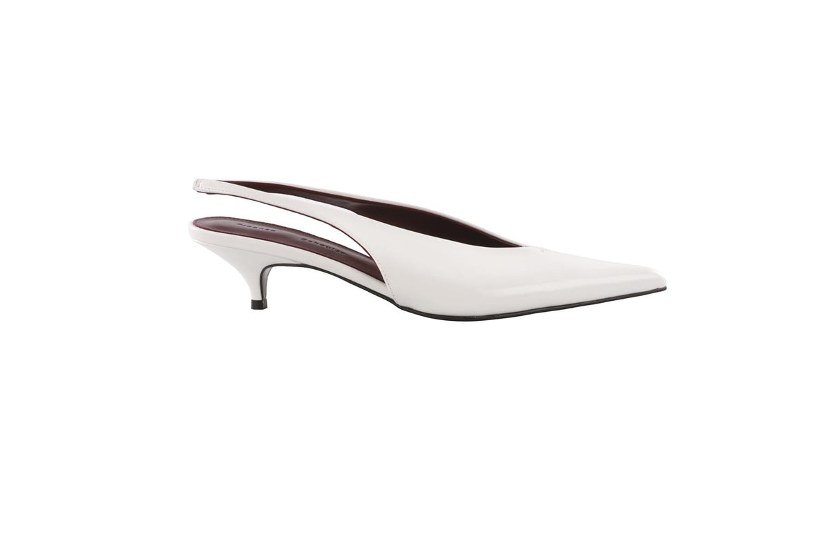 PROENZA SCHOULER WHITE LEATHER SLINGBACK PUMPS EU 38.5 UK 5.5 US 8.5