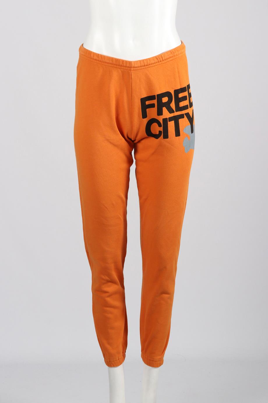 FREE CITY PRINTED COTTON TRACK PANTS SMALL