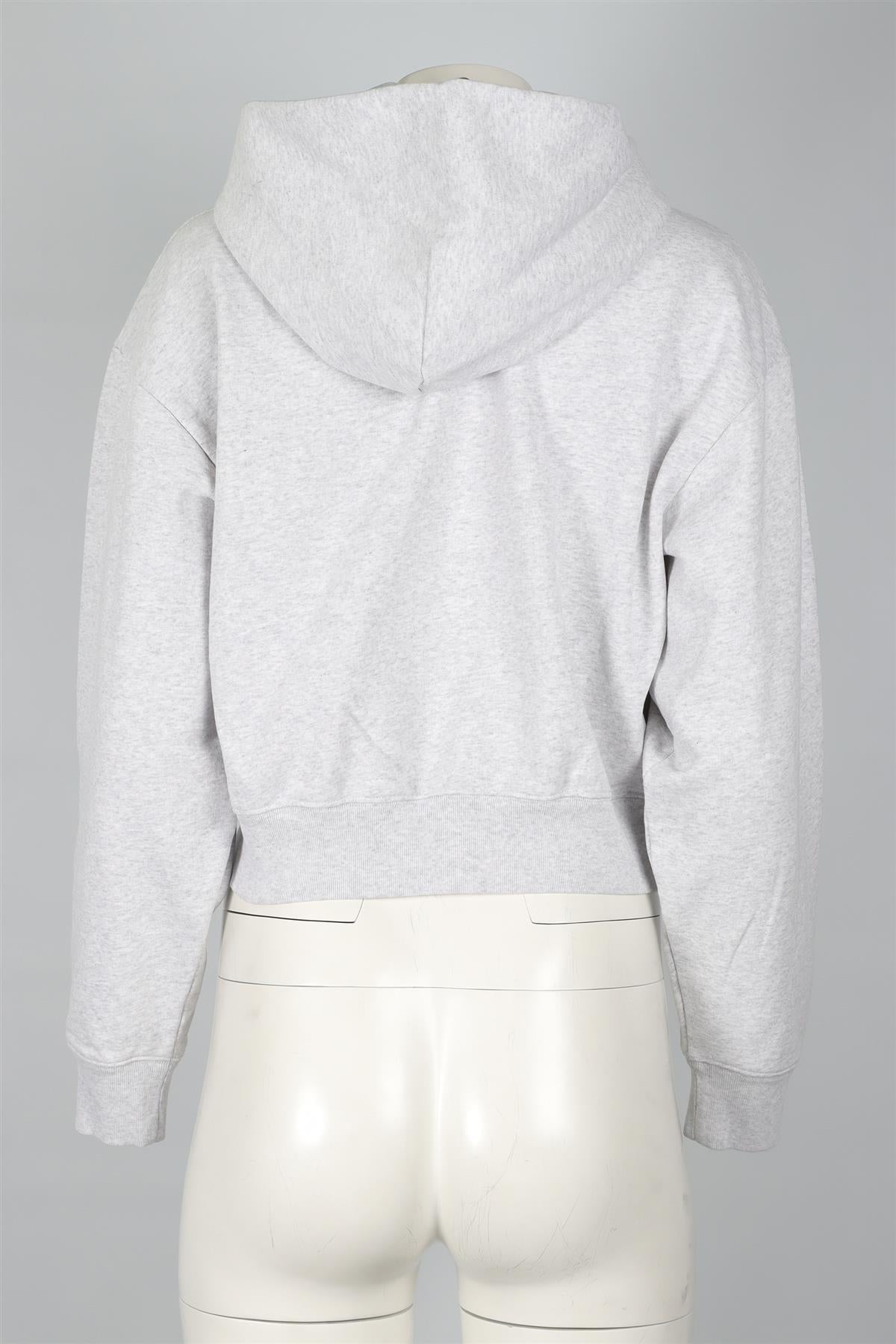 SPORTY & RICH GREY COTTON HOODIE SMALL