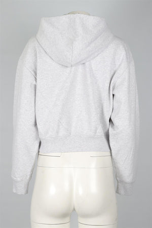 SPORTY & RICH GREY COTTON HOODIE SMALL