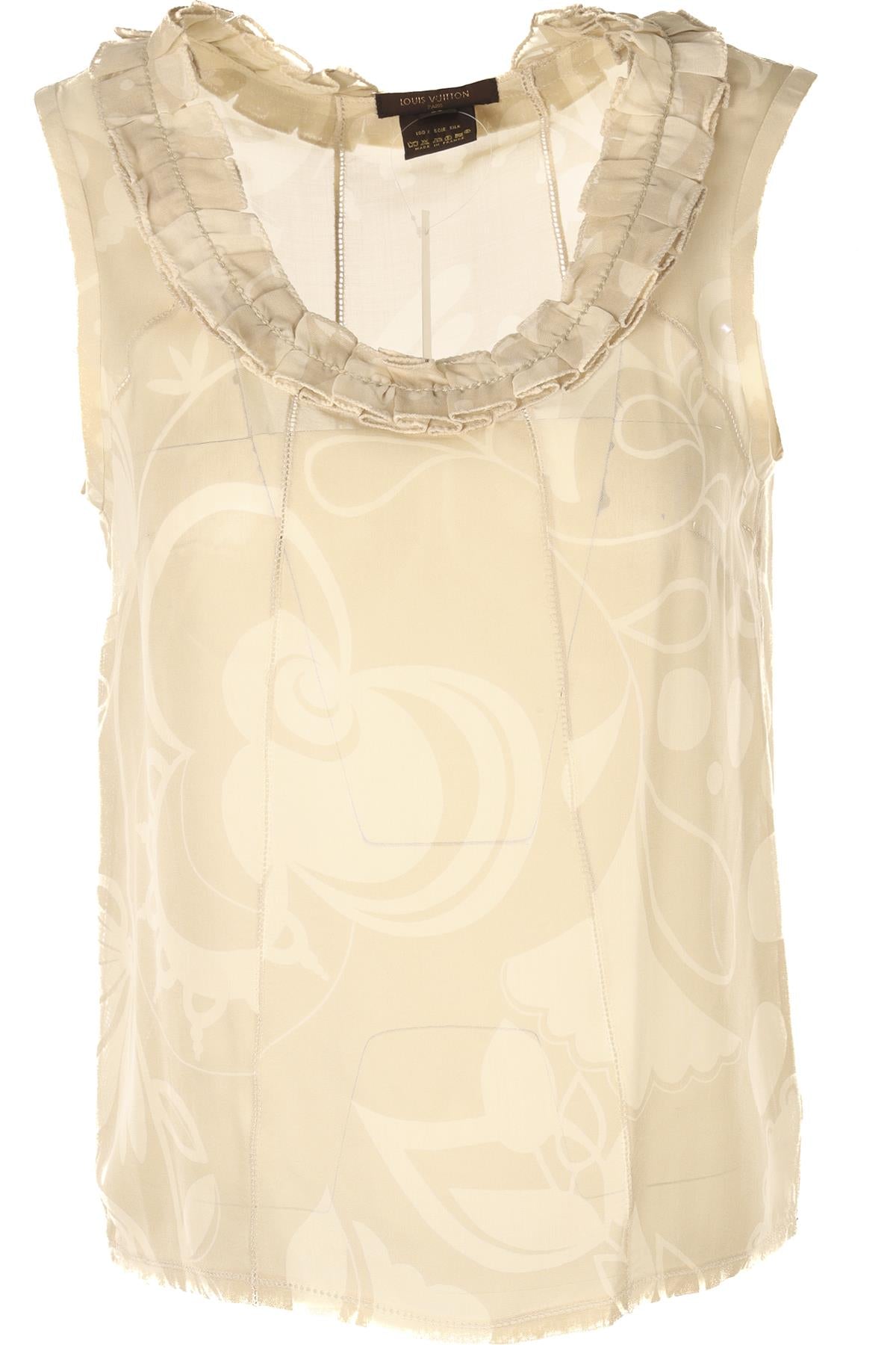 LOUIS VUITTON BEIGE SILK TOP FR 36 UK 8