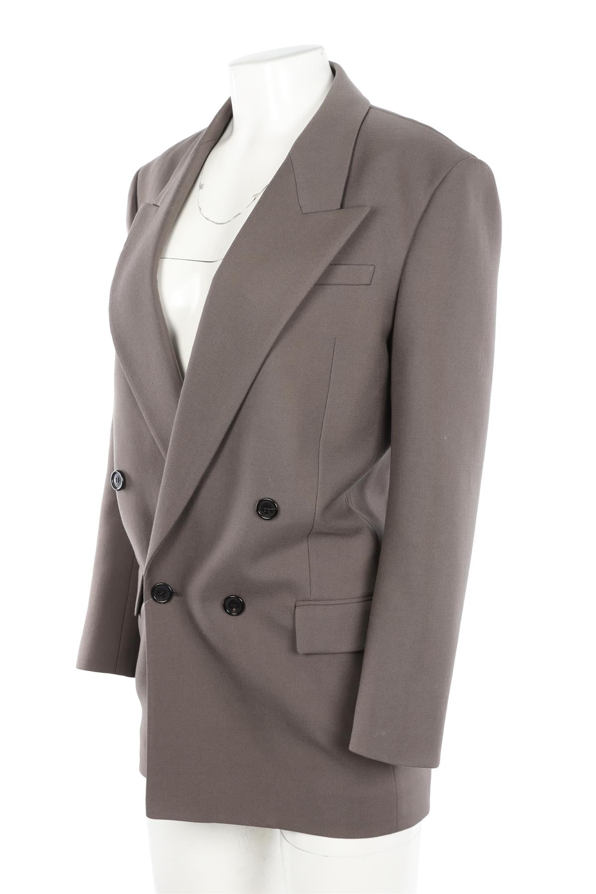 SAINT LAURENT GREY WOOL BLAZER FR 36 UK 8