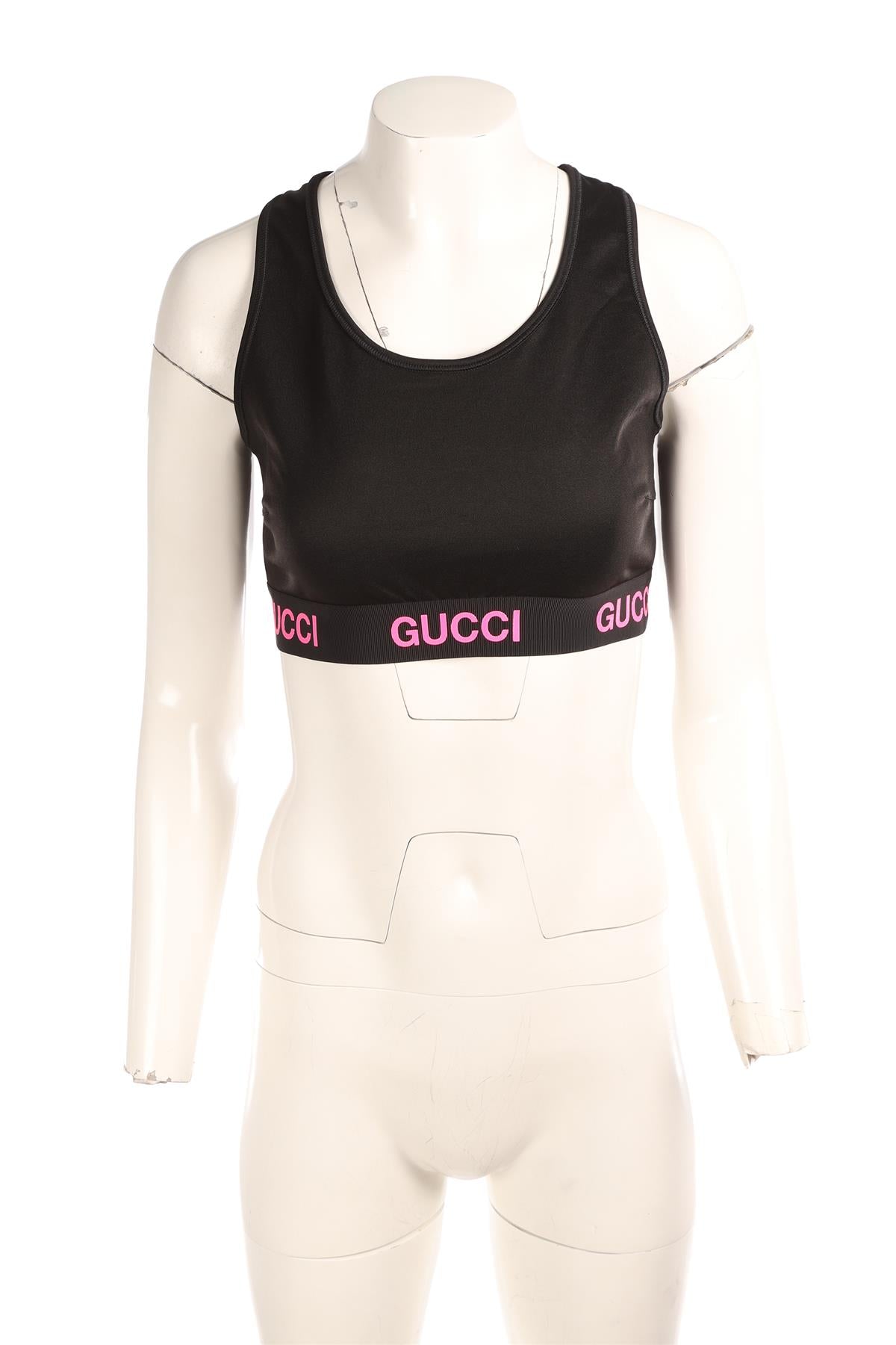 GUCCI BLACK JERSEY TOP MEDIUM
