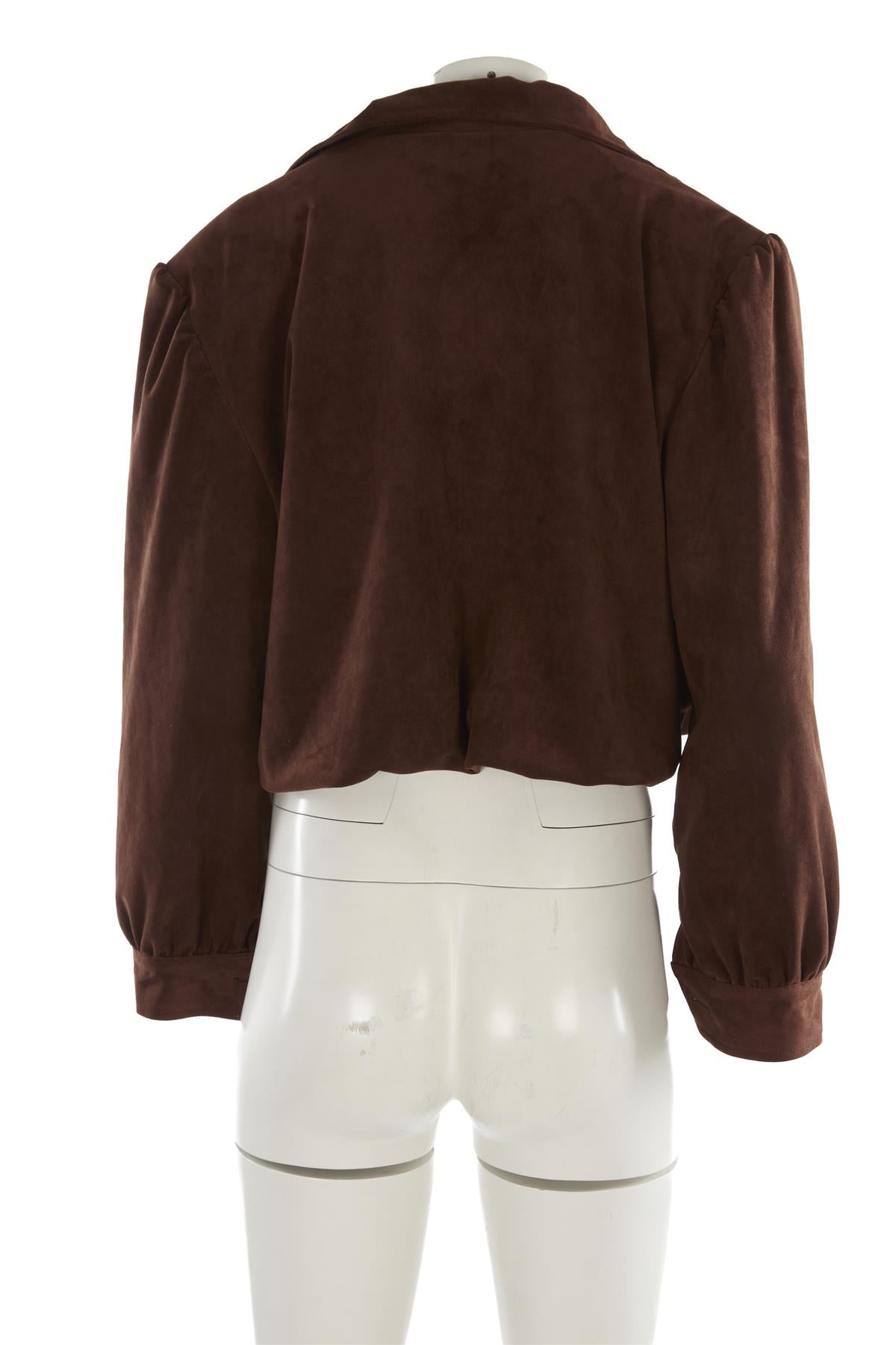 SOURCE UNKNOWN BROWN FAUX SUEDE JACKET SMALL/MEDIUM