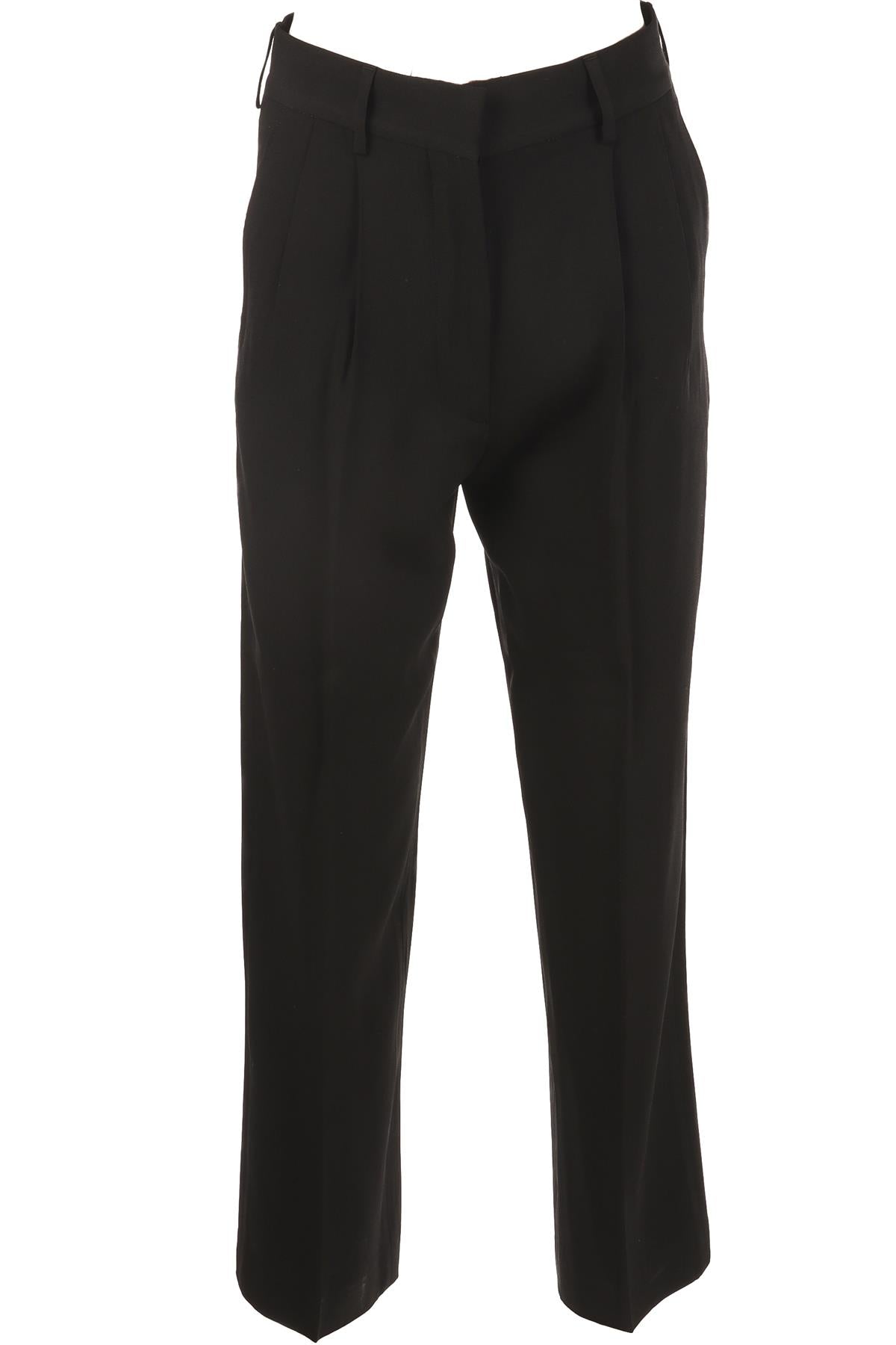 BLAZÉ MILANO BLACK SATIN STRAIGHT LEG PANTS UK 8