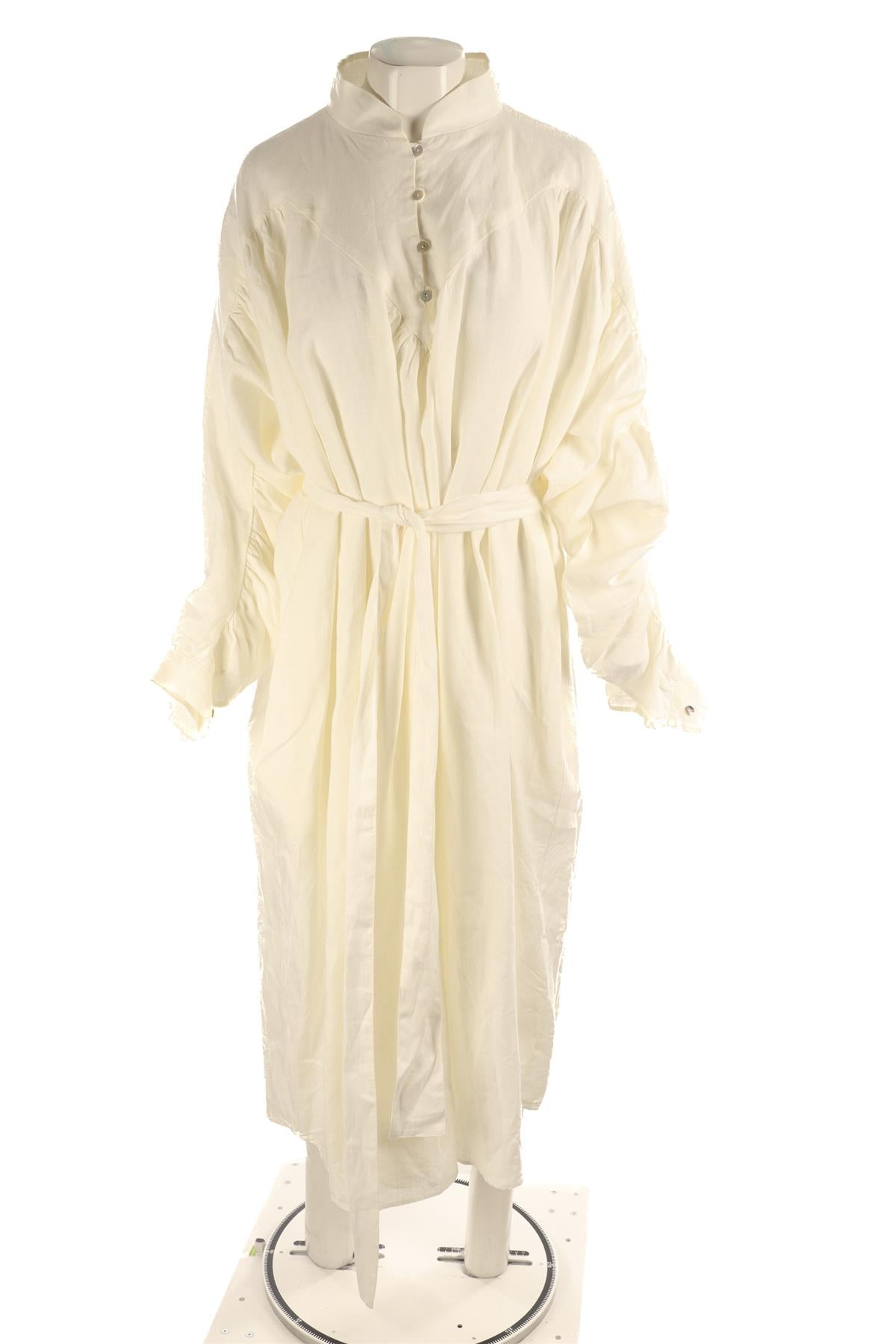 LES VACANCES D’IRINA IVORY LINEN MAXI DRESS XSMALL