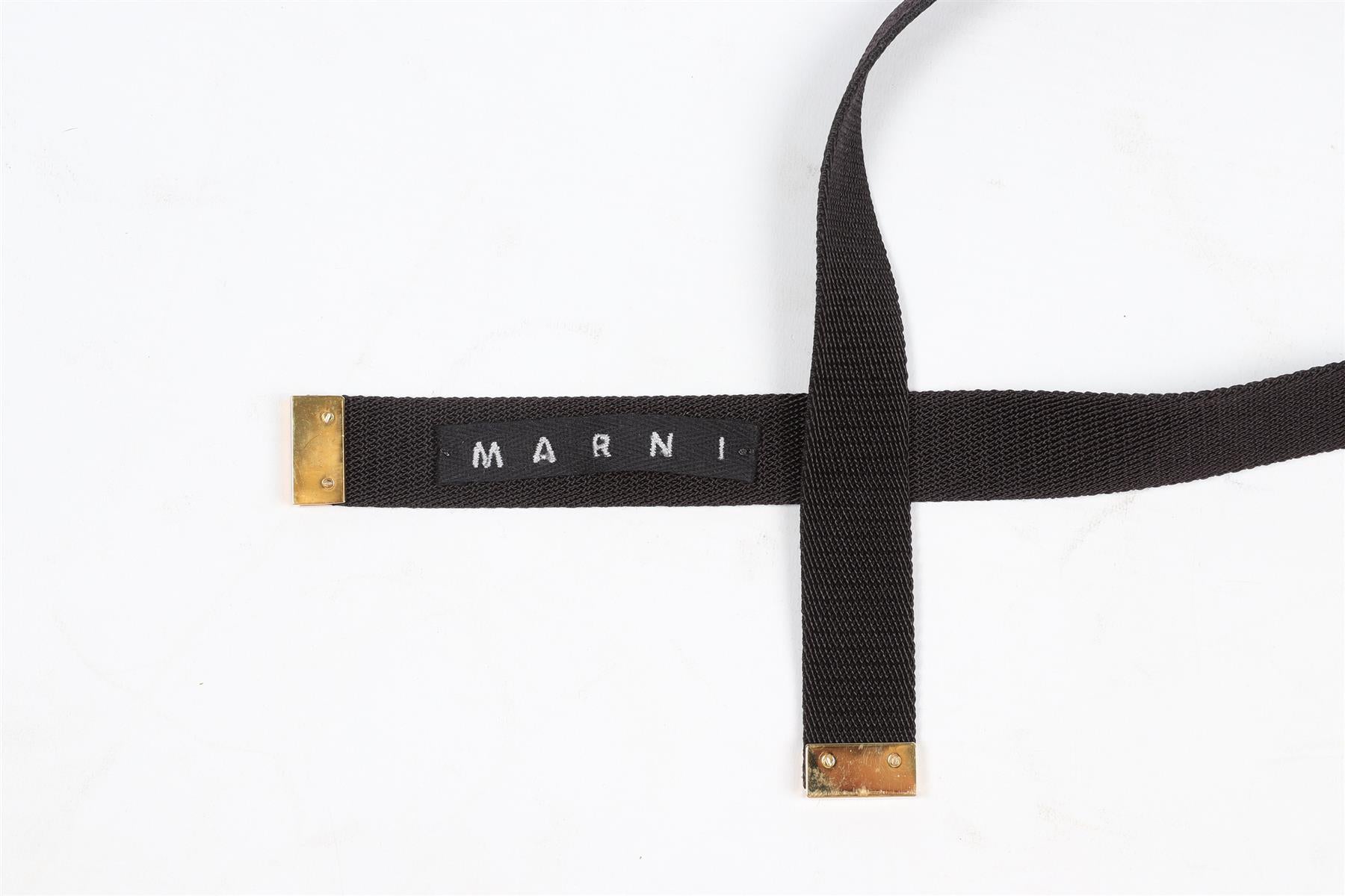 MARNI BLACK ACETATE AND RIBBON NECKLACE