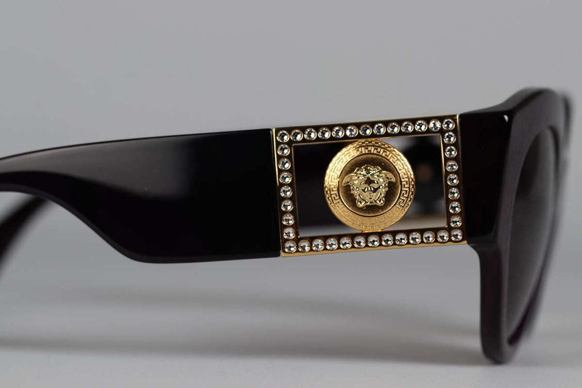 VERSACE MEDUSA ROUND FRAME ACETATE SUNGLASSES