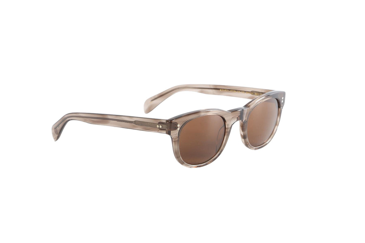 MOSCOT BROWN OVAL FRAME ACETATE SUNGLASSES