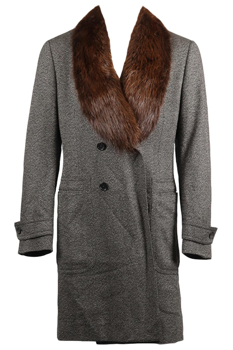GUCCI MEN'S FUR AND WOOL BLEND COAT IT 48 UK/US CHEST 38