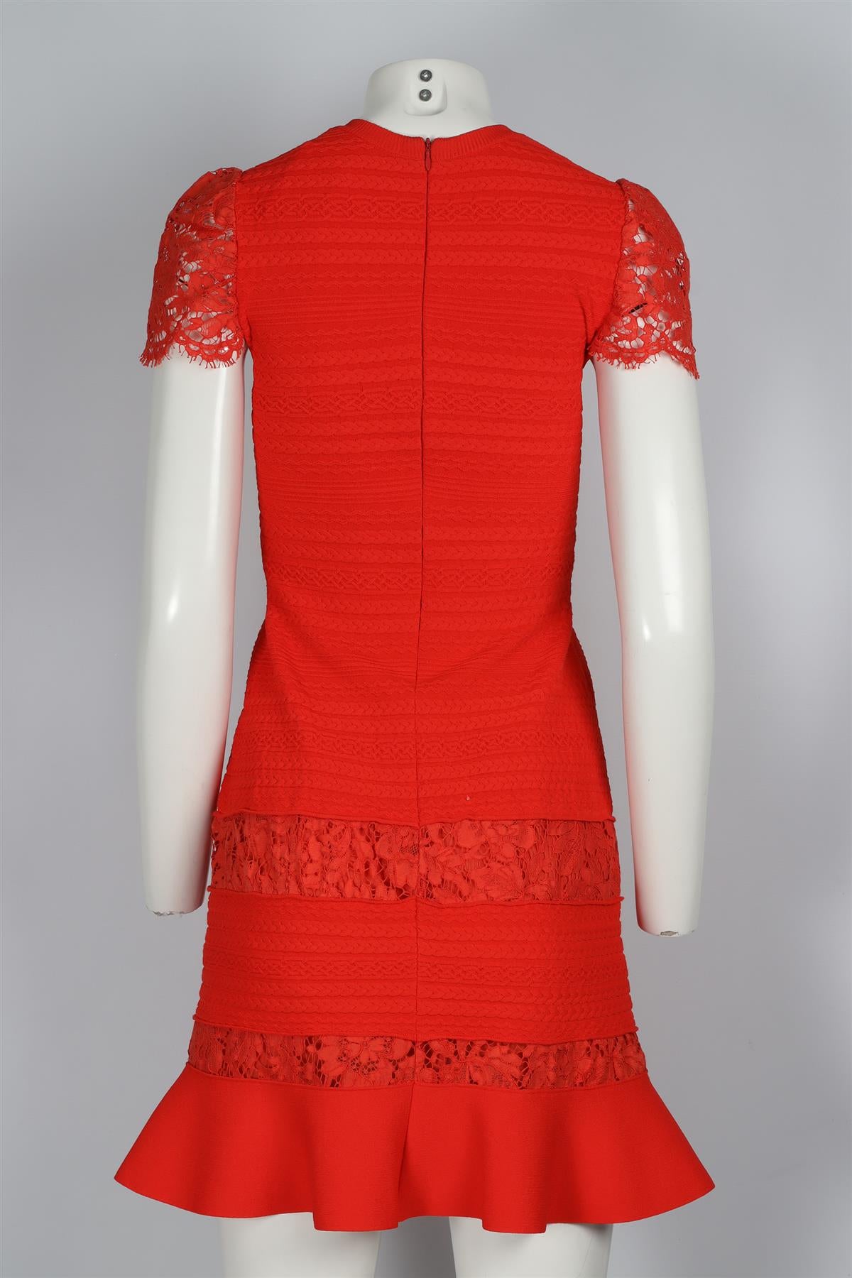 VALENTINO RED COTTON MINI DRESS SMALL