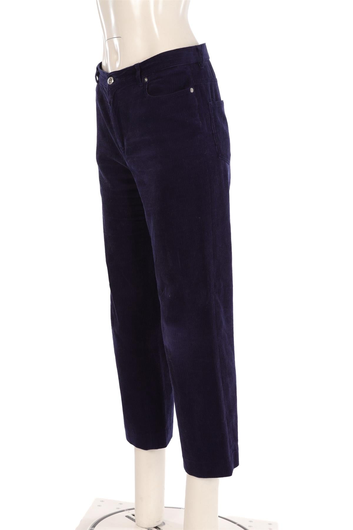 A.P.C JEAN NAVY CORDUROY STRAIGHT LEG PANTS W28 UK 10