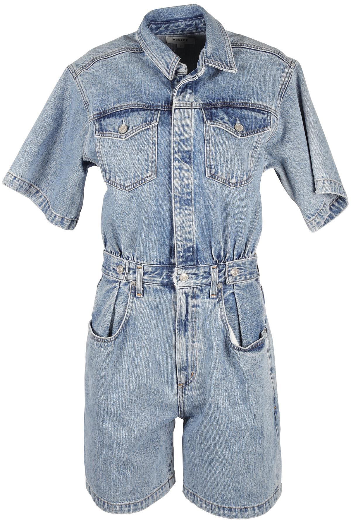 AGOLDE BLUE DENIM PLAYSUIT US 4 UK 8