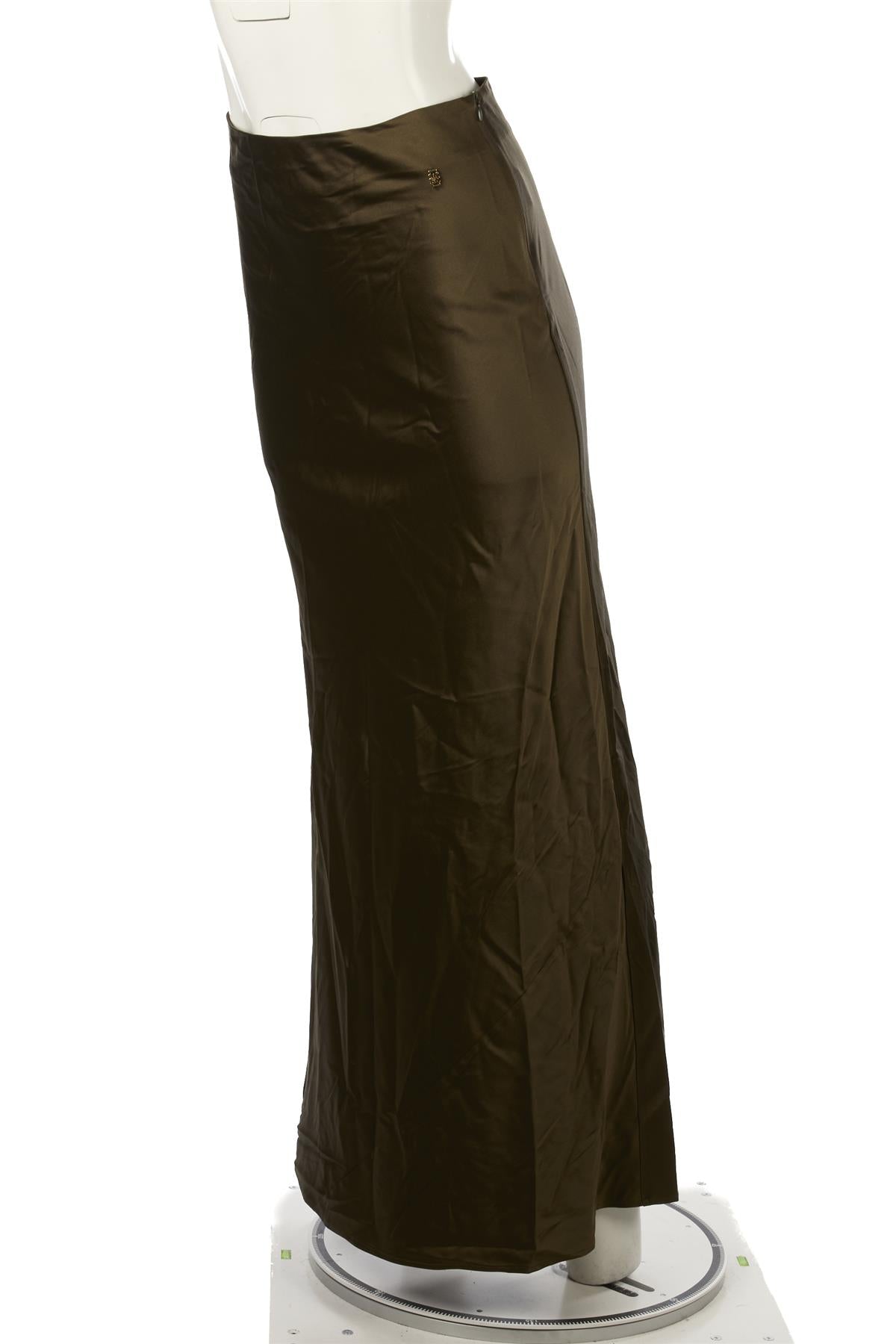 ETERNE GREEN SILK MAXI SKIRT XSMALL/SMALL