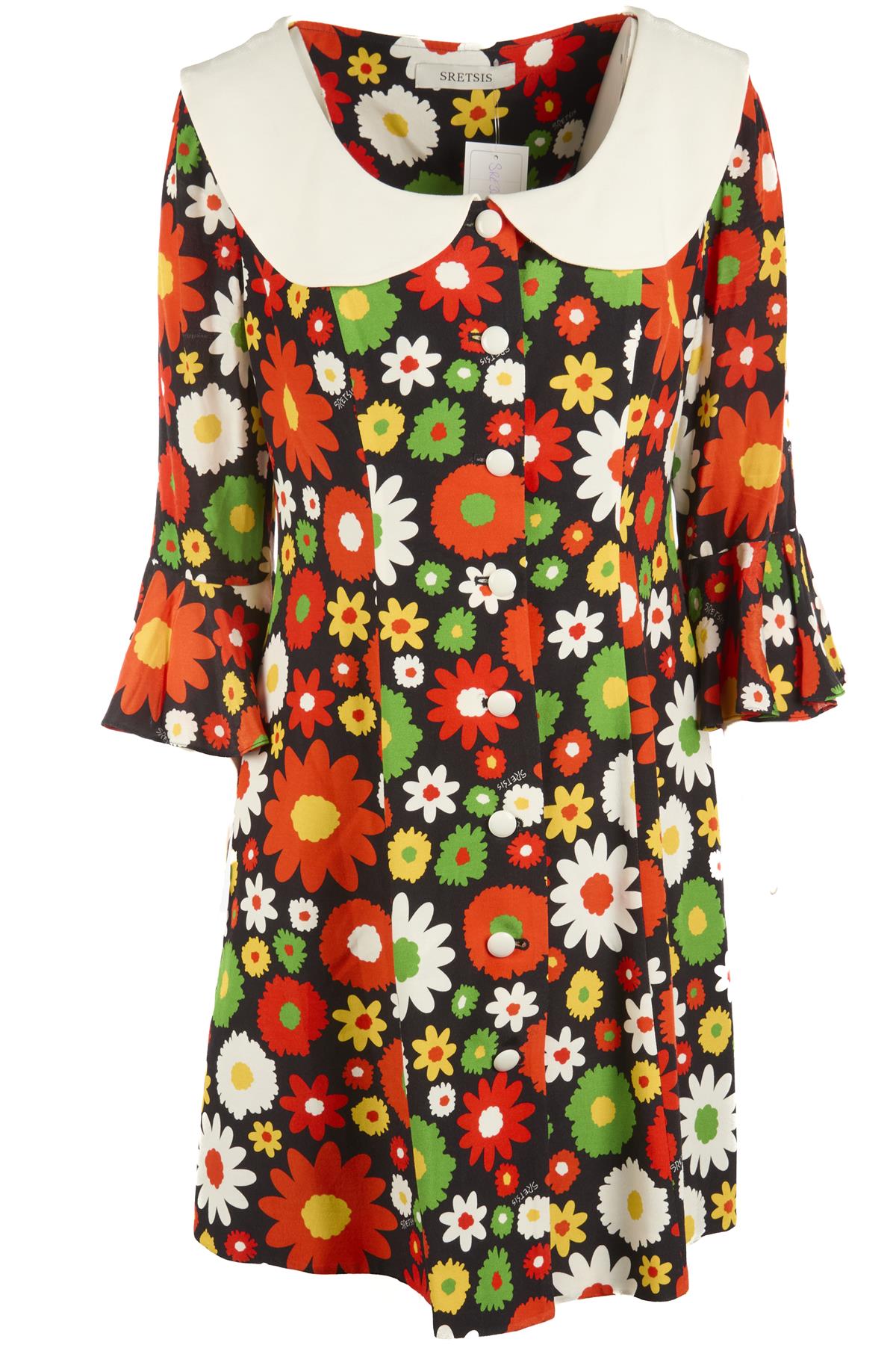 SRETSIS MULTI CREPE MINI DRESS UK 10