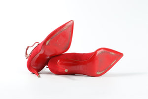 CHRISTIAN LOUBOUTIN RED SUEDE PUMPS EU 38 UK 5 UK 8