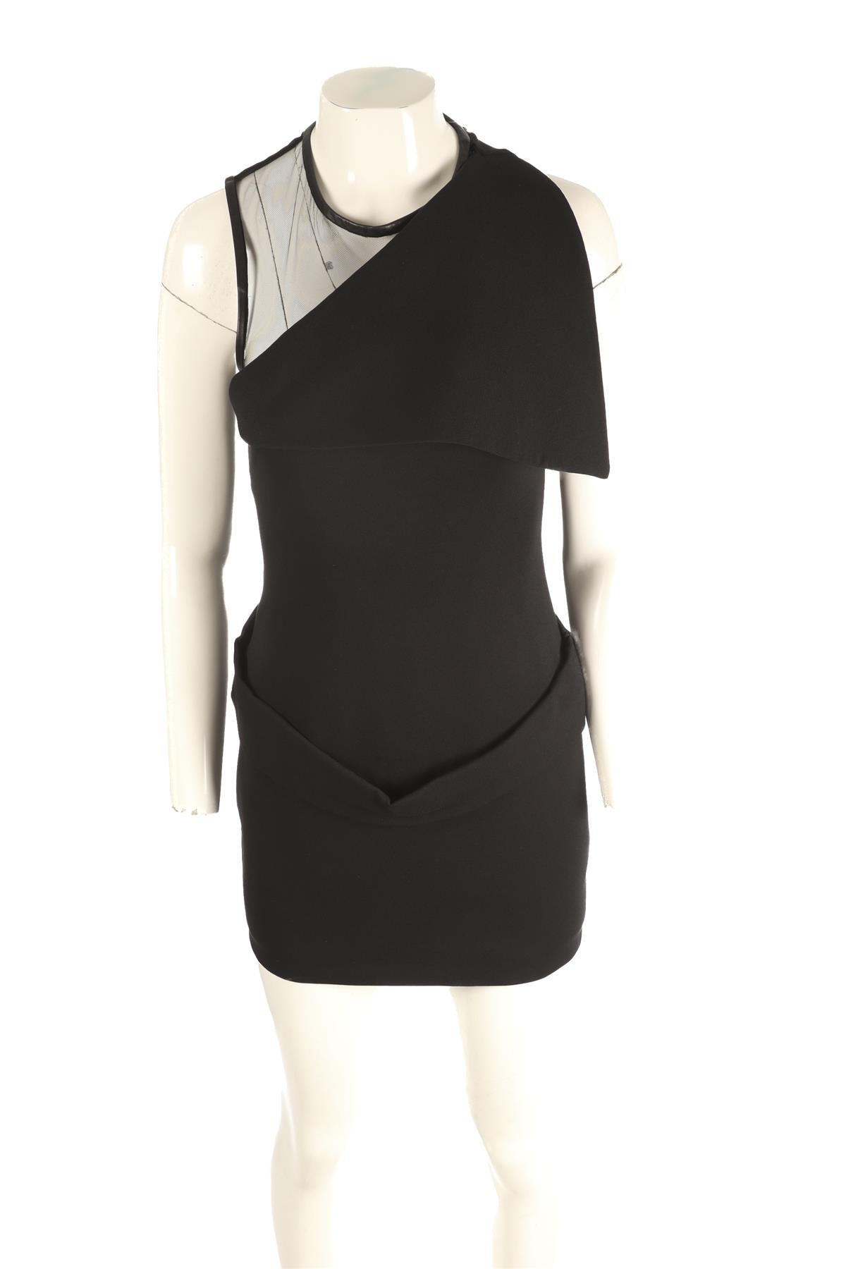 GIVENCHY BLACK CREPE MINI DRESS SMALL